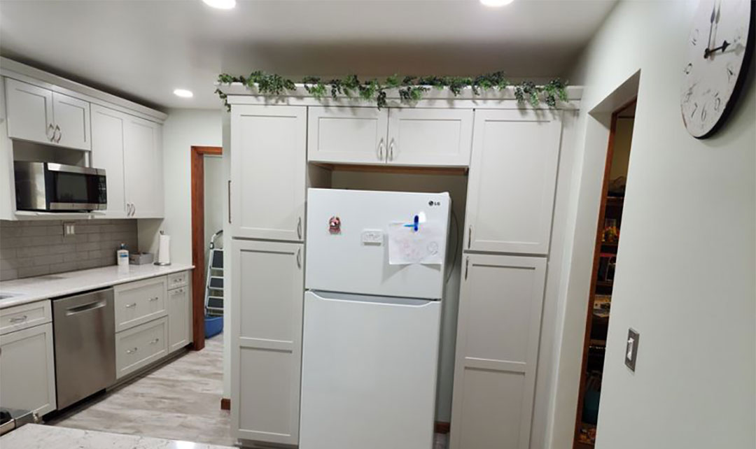 refrigerator in kitchen remodel